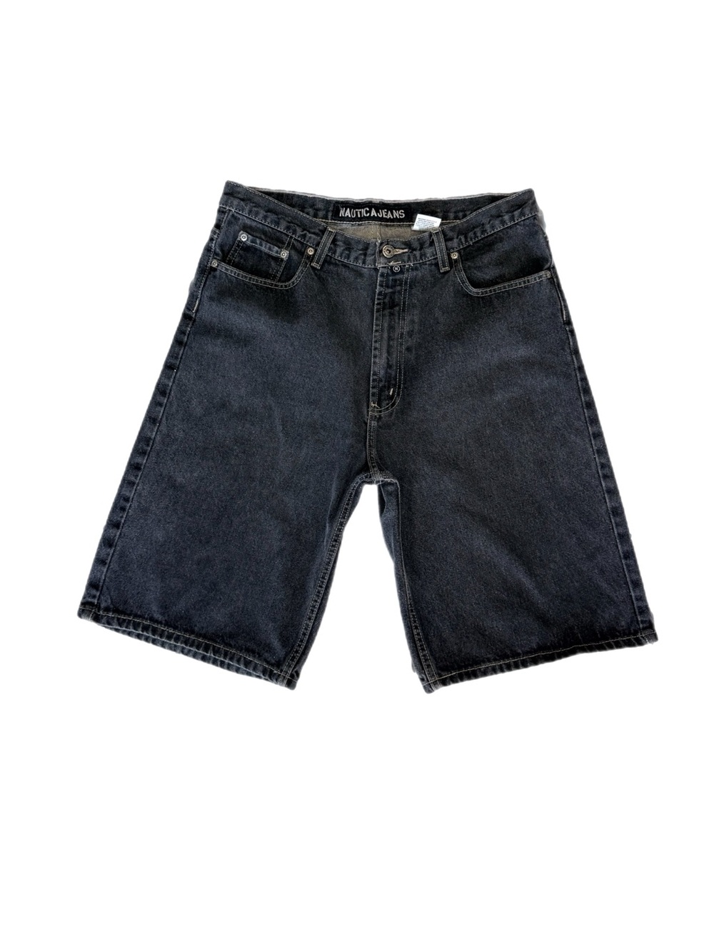 Vintage 2000s Y2K Nautica Jeans Co Black Baggy Denim Jorts Shorts